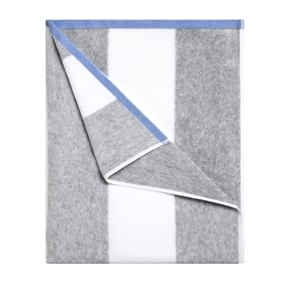 HENBAY Cotton Oversized Beach Towel - Large 70 x 35 Inch Pool Towel, Aqua Striped Quick Dry Swimming Cabana Towel