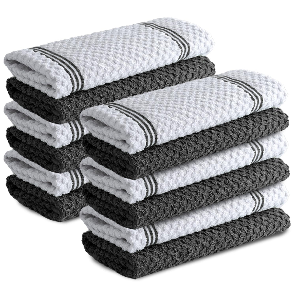 Infinitee Xclusives Kitchen Towels - 6 Pack - Cotton Dish Towel |15" x 25"|
