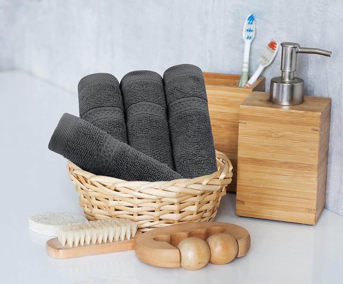 Utopia Towels 8 Piece Majestic Plush Luxury Towel Set, Cotton, Grey