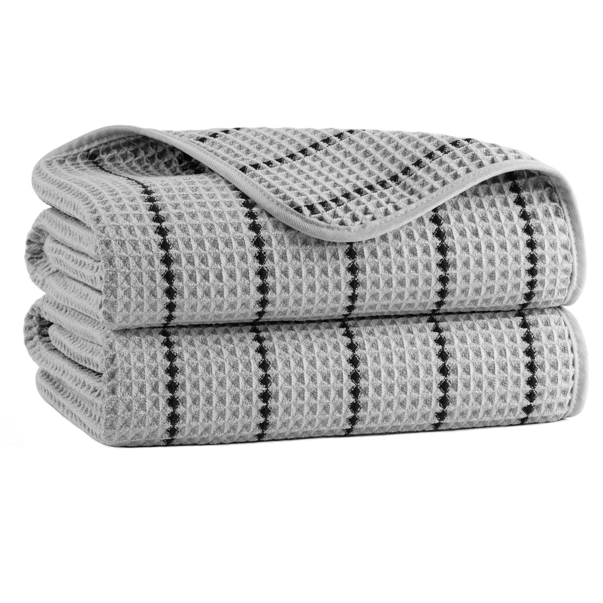 MICROFI New Microfiber Waffle Bath Towels, 2 Pieces, Oversized, Soft, Absorbent, Fast Drying, Lint Free 430 GSM (30''x60''/76cm x 152cm)