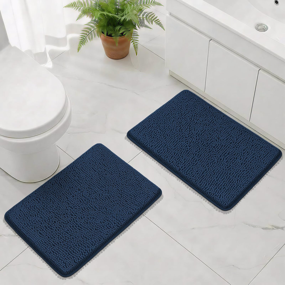 Bcoimo Small Bath Rug Mat,Sage Chenille High Absorbent Bathroom Floor Mats