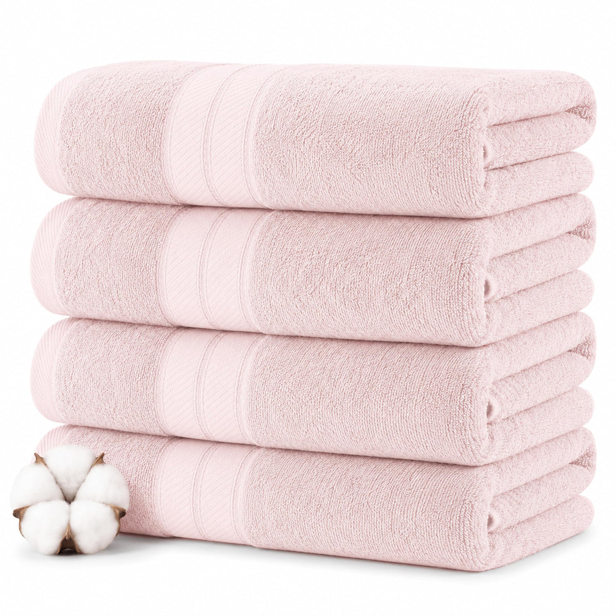 Modern Threads Spun Loft 6 Piece Bath Towel Set – 2 Bath Towels, 2 Hand Towels & 2 Washcloths – 100% Cotton, 600 GSM, Plush, Soft & Absorbent (White)
