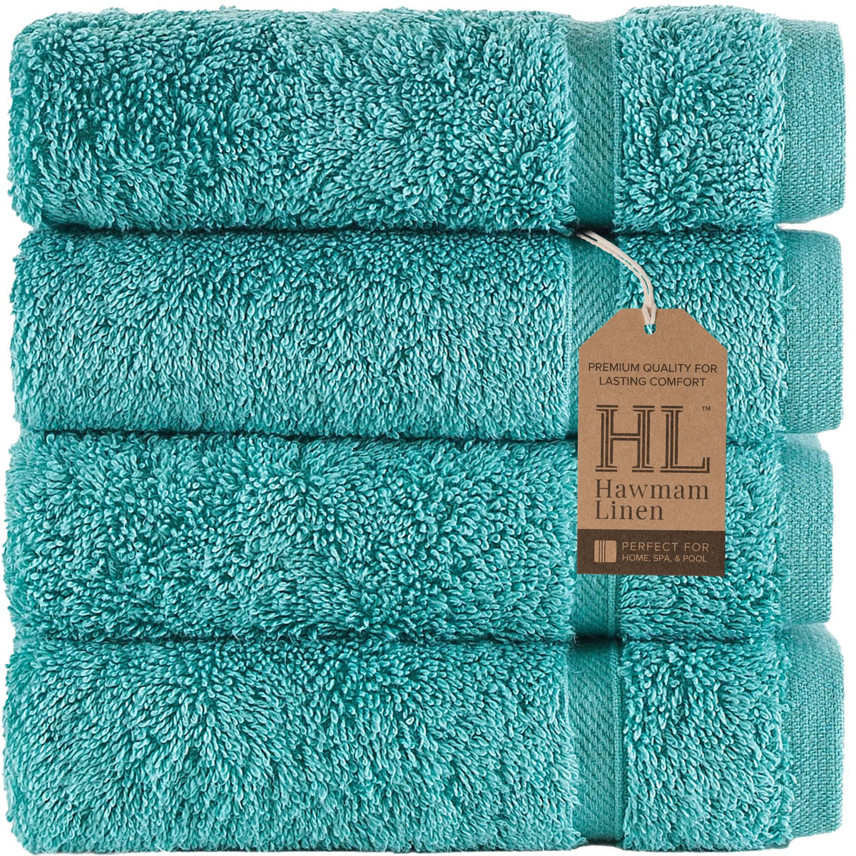 Hawmam Linen White Bath Towels 4 Pack 27 x 54 Inches 100% Turkish Cotton Soft Lightweight and Highly Absorbent Quick Drying Towels, Premium Quality Perfect for Daily Use
