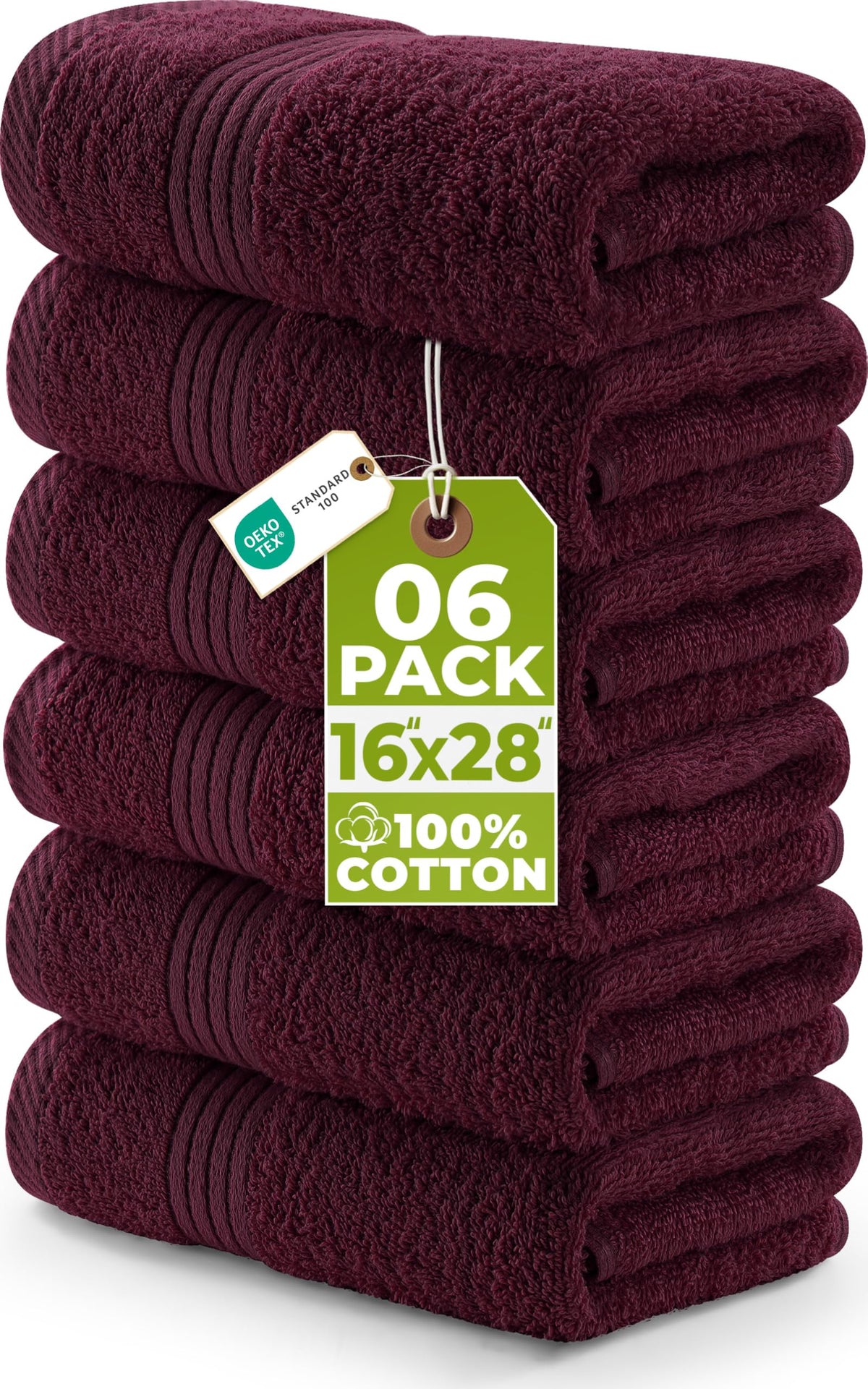 Utopia Towels 6 Piece Hand Towels Set, 16x28 in, 100% Cotton, Navy