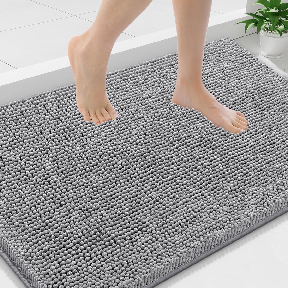Smiry Bathroom Rugs 30X20, Luxury Chenille Extra Soft Absorbent Bath Mat