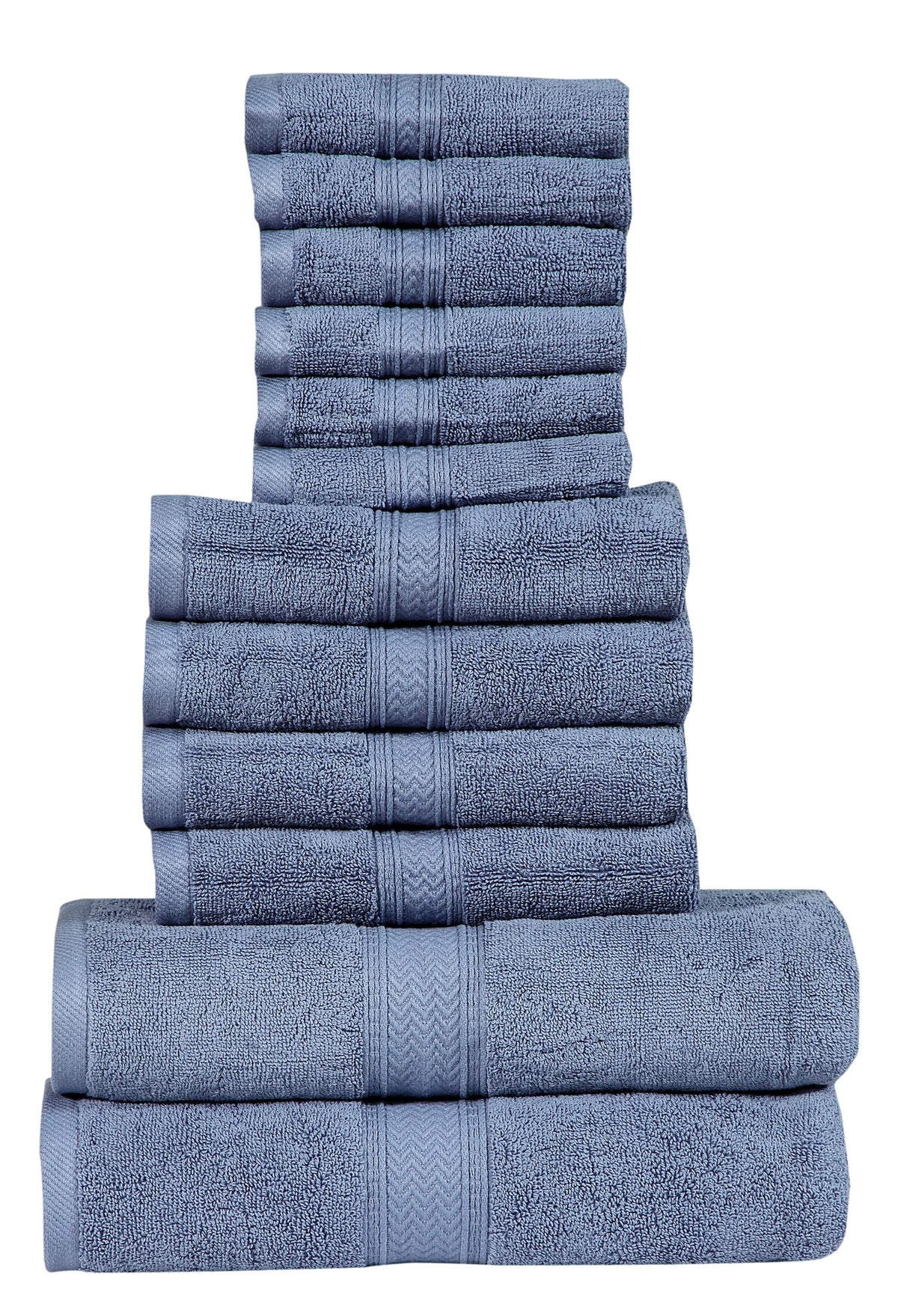 HILLFAIR 900 GSM 100% Cotton Floor Towels - 2 Piece Towels Set - Ocean Blue