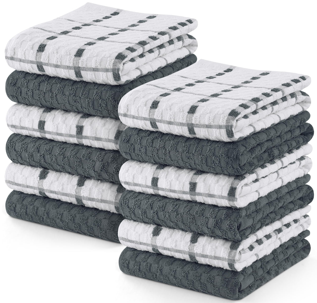 Utopia Kitchen Towels 12 Pack 15x25 Inch 100% Cotton Popcorn Terry