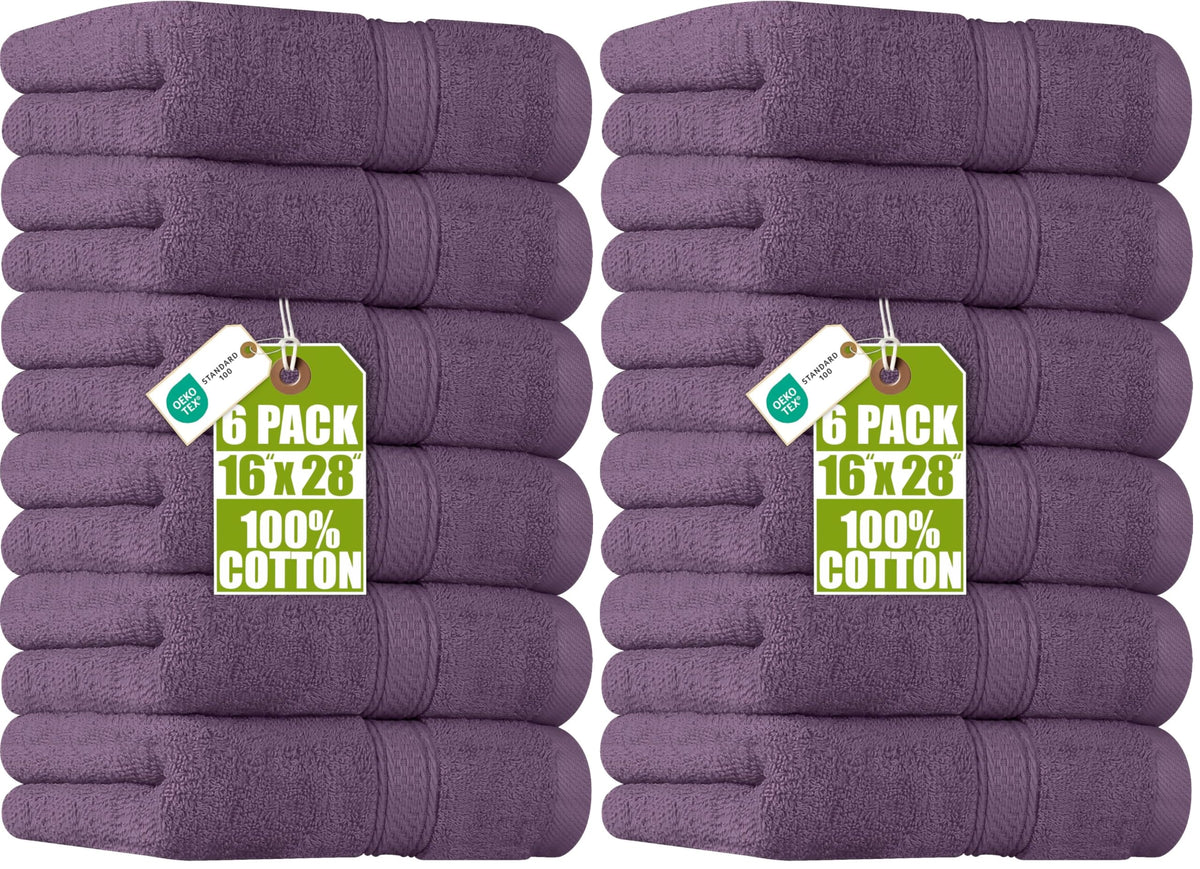Utopia Towels 6 Pack Premium Hand Towels, 16x28 in, 600 GSM Cotton, Grey