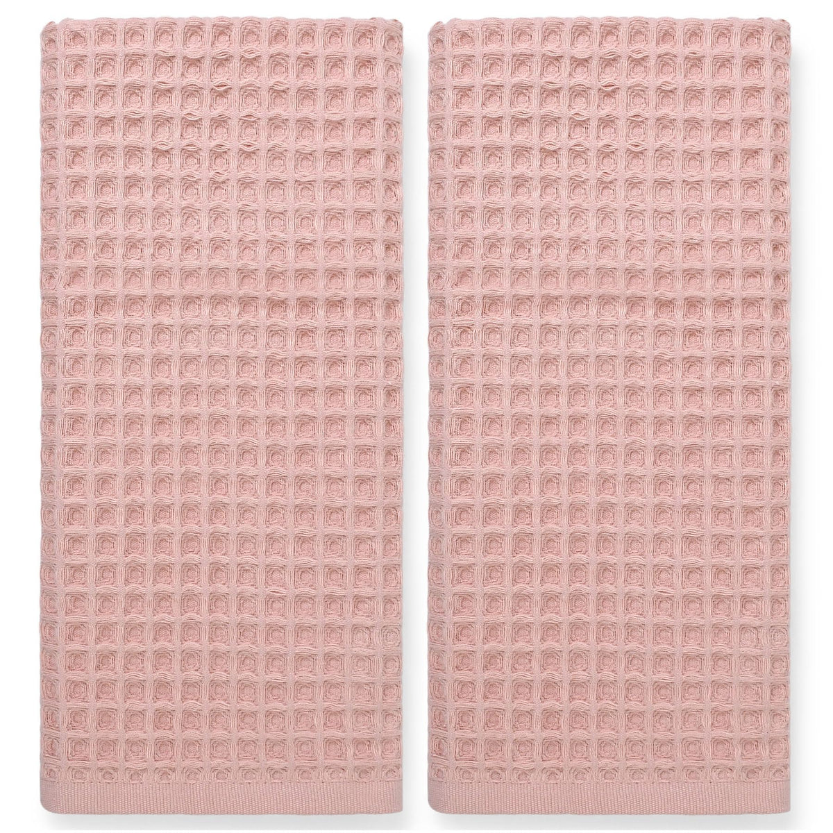 Jacquotha Waffle Hand Towels 2-Piece (Mist White) – Cotton, Quick Dry, Lint Free, 13” x 29”