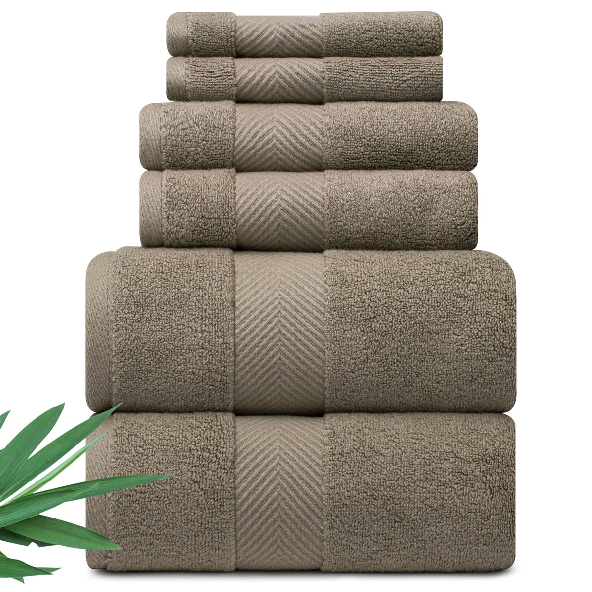 Alusa Home Ultra Soft & Plush Viscose from Bamboo Bath Towels - 700 GSM Luxury Bath Towels - 6 Piece Set - Super Absorbent & Quick Drying (Eucalyptus Green)
