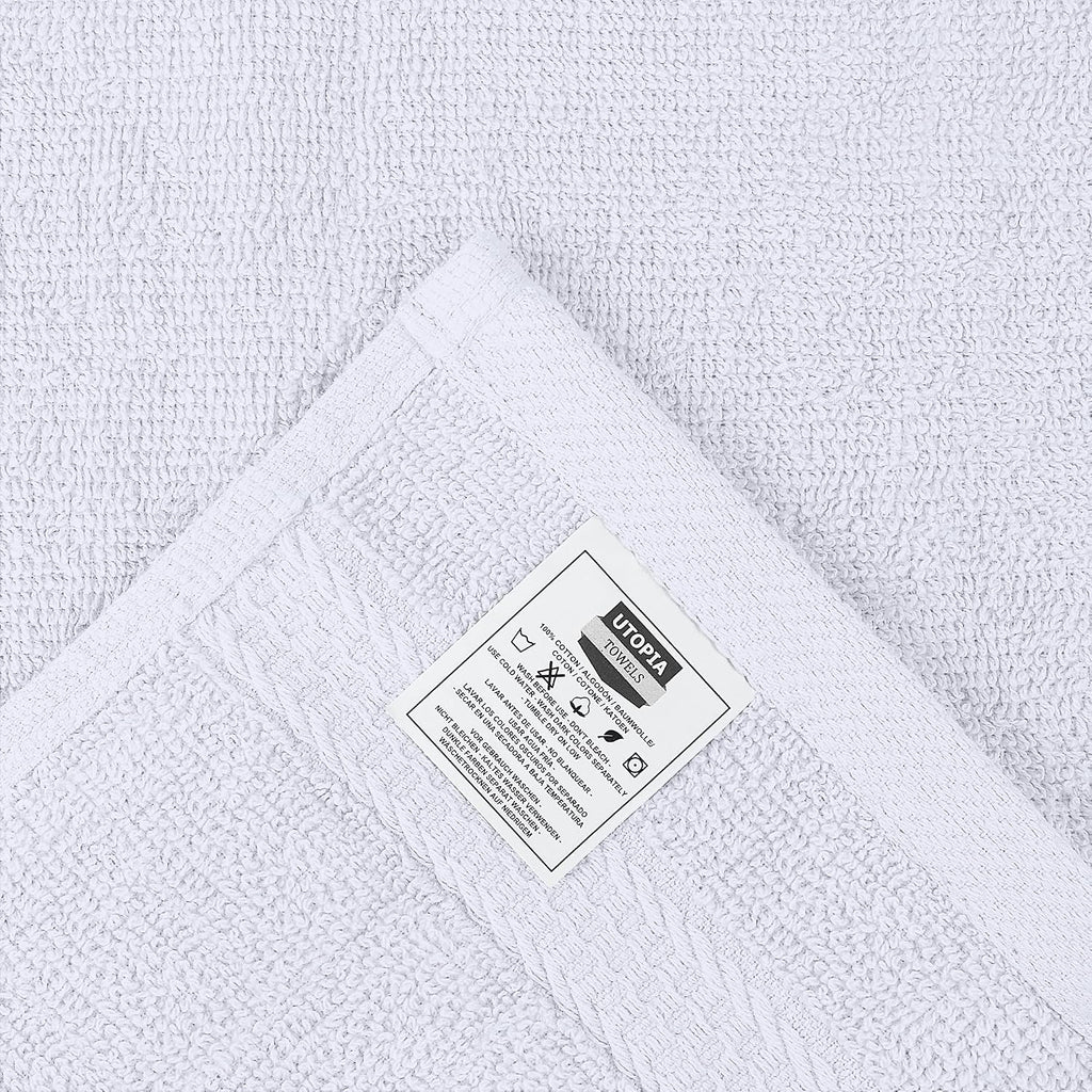 Utopia Towels 12 Pack Premium Wash Cloths, 12x12 in, 100% Cotton, White