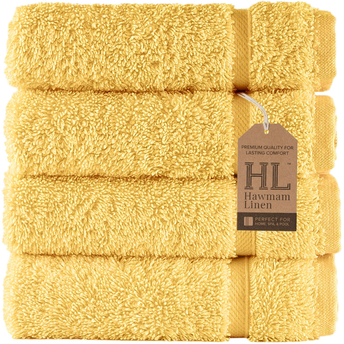 Hawmam Linen White Bath Towels 4 Pack 27 x 54 Inches 100% Turkish Cotton Soft Lightweight and Highly Absorbent Quick Drying Towels, Premium Quality Perfect for Daily Use