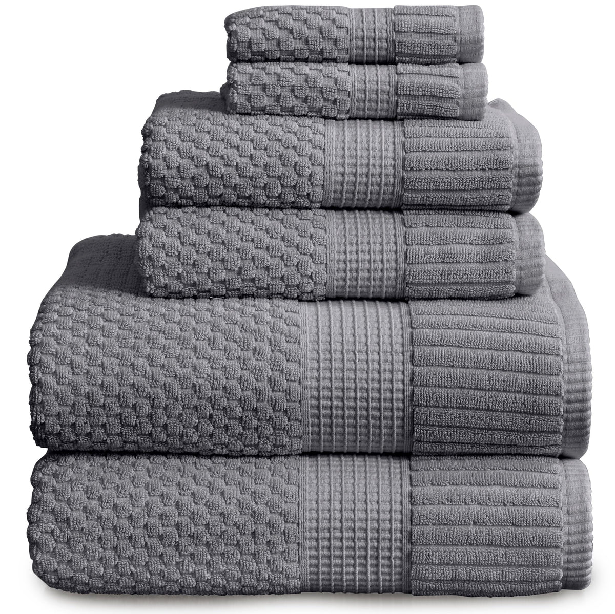 NY Loft 100% Cotton 6-Piece Bath Towel Set | Pink | Oeko-TEX | Quick-Dry