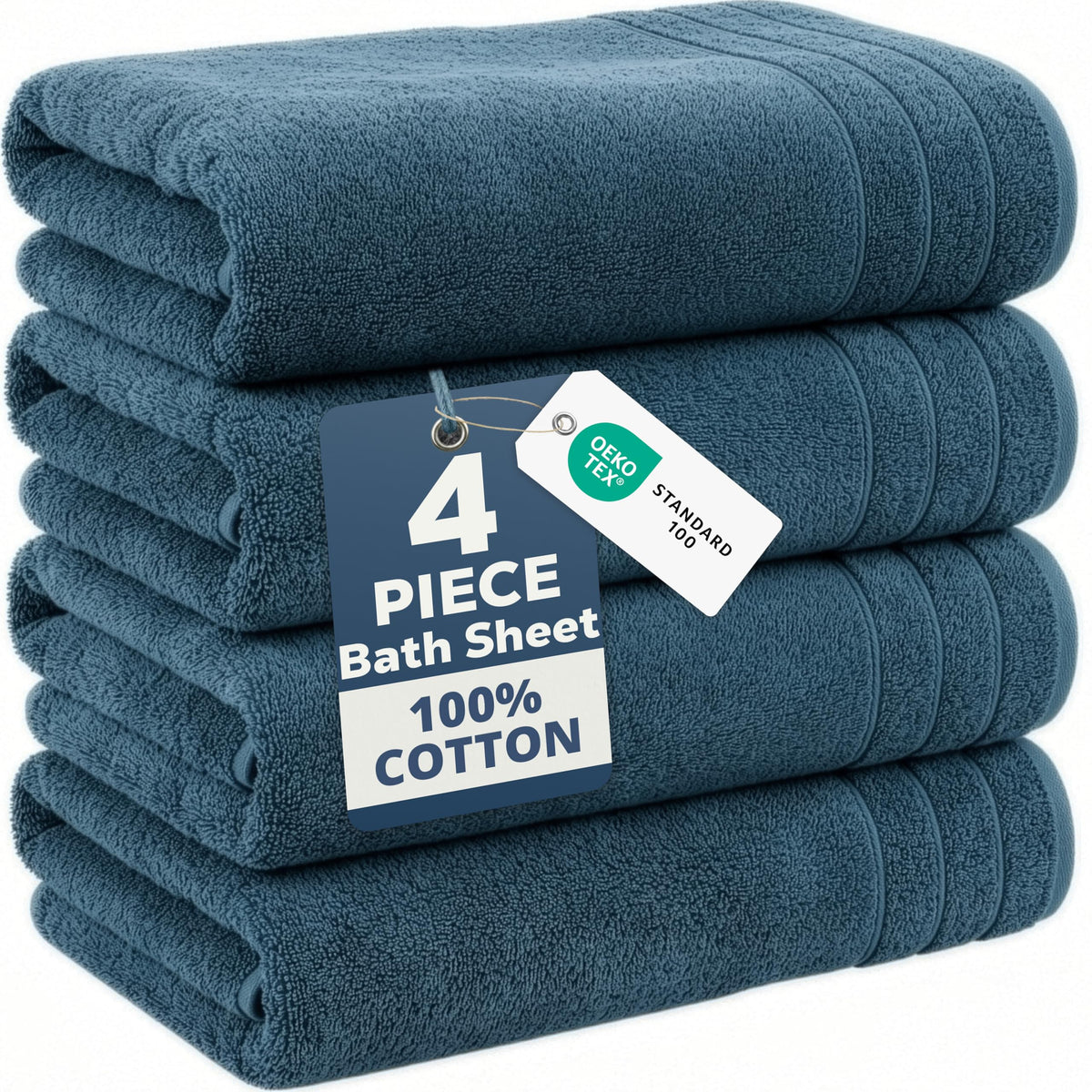Casa Platino Bath Towels 100% Cotton 2 Piece Soft Absorbent - White