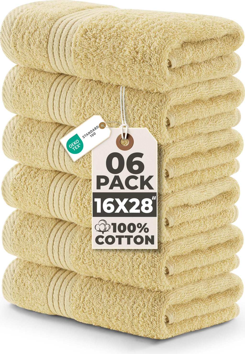 Utopia Towels 6 Piece Hand Towels Set, 16x28 in, 100% Cotton, Navy