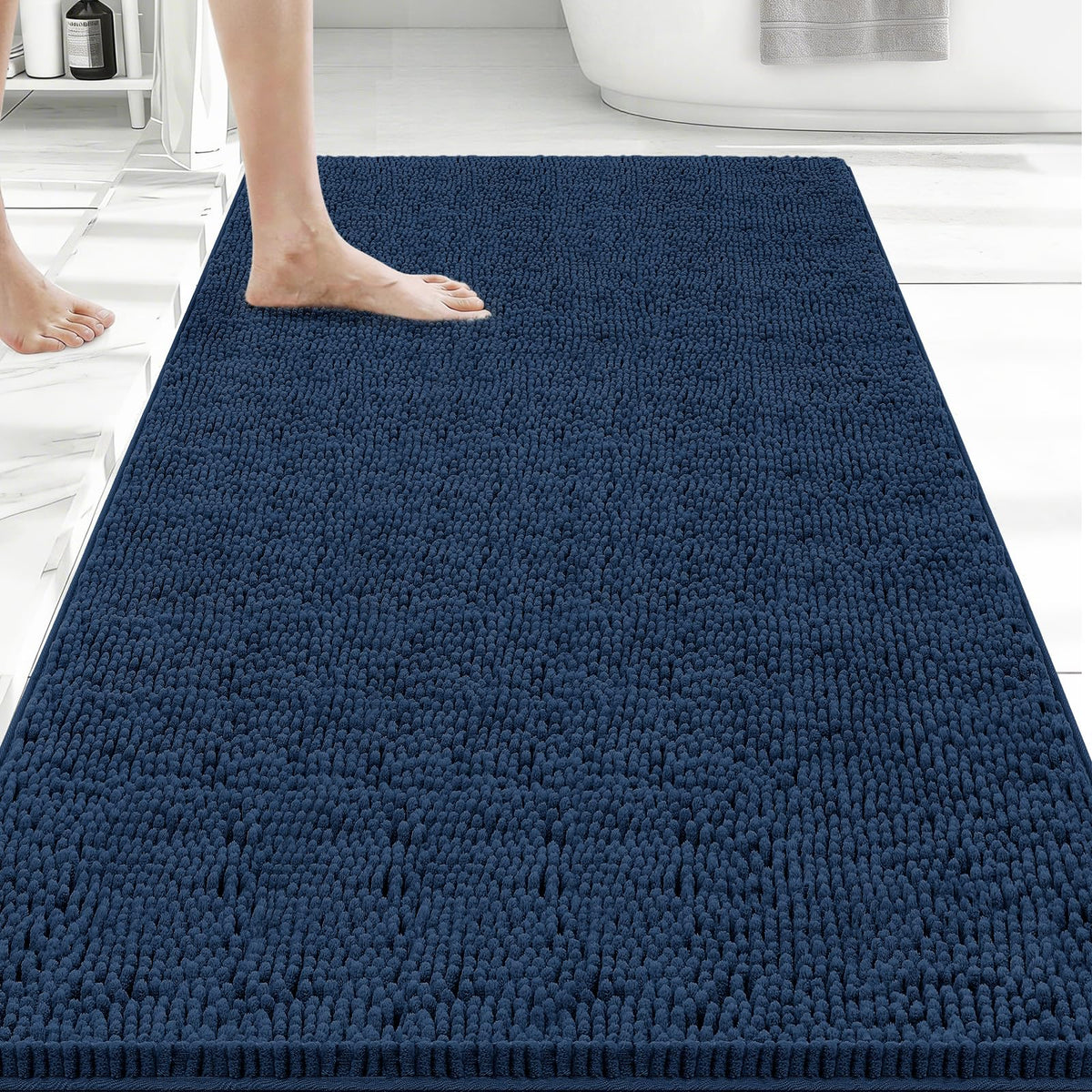 Bcoimo Small Bath Rug Mat,Sage Chenille High Absorbent Bathroom Floor Mats