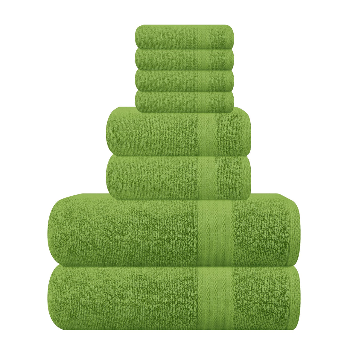 GLAMBURG Ultra Soft 8-Piece Towel Set - 100% Pure Ringspun Cotton, Contains 2 Oversized Bath Towels 27x54, 2 Hand Towels 16x28, 4 Wash Cloths 13x13 - Ideal for Everyday use, Hotel & Spa - Black