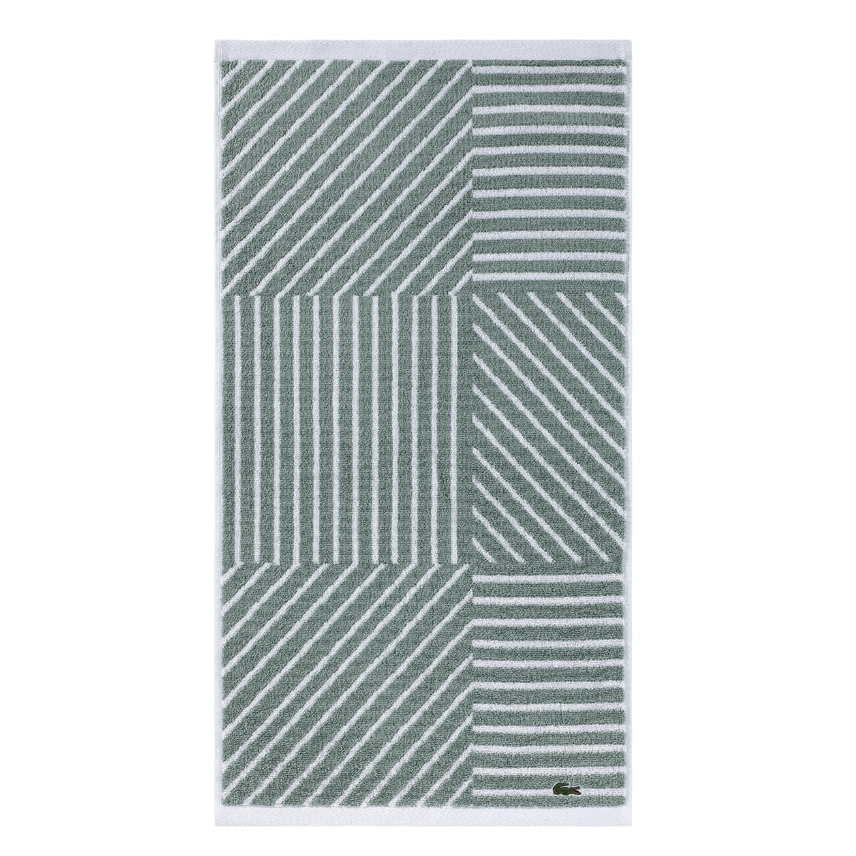 Lacoste Guethary Striped 100% Cotton Bath Towel, Meteorite, 30"x54"