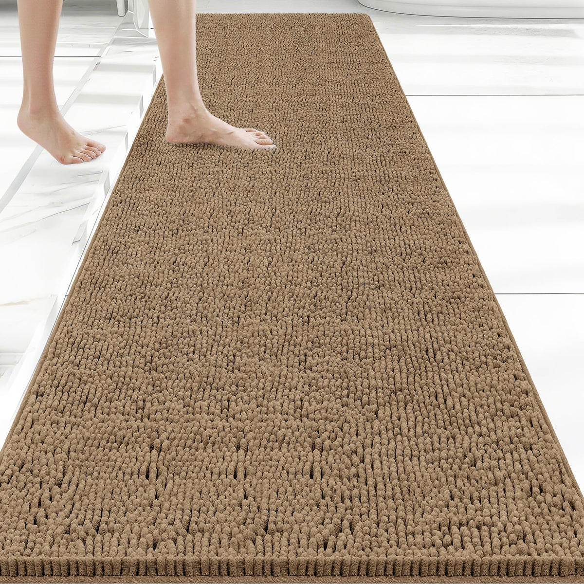 Bcoimo Small Bath Rug Mat,Sage Chenille High Absorbent Bathroom Floor Mats