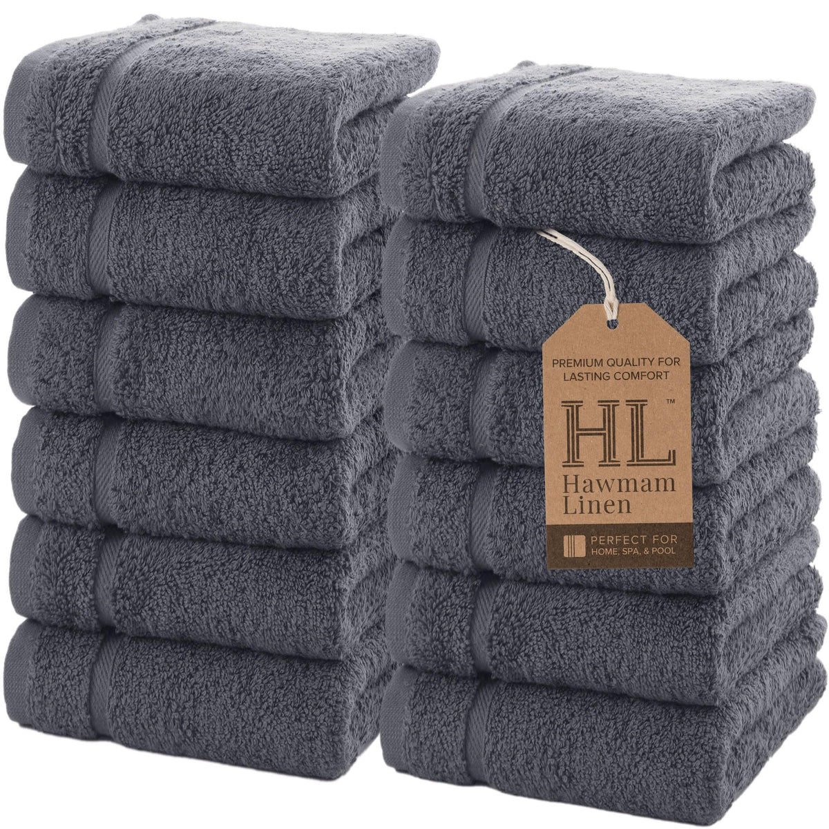 Hawmam Linen White Bath Towels 4 Pack 27 x 54 Inches 100% Turkish Cotton Soft Lightweight and Highly Absorbent Quick Drying Towels, Premium Quality Perfect for Daily Use