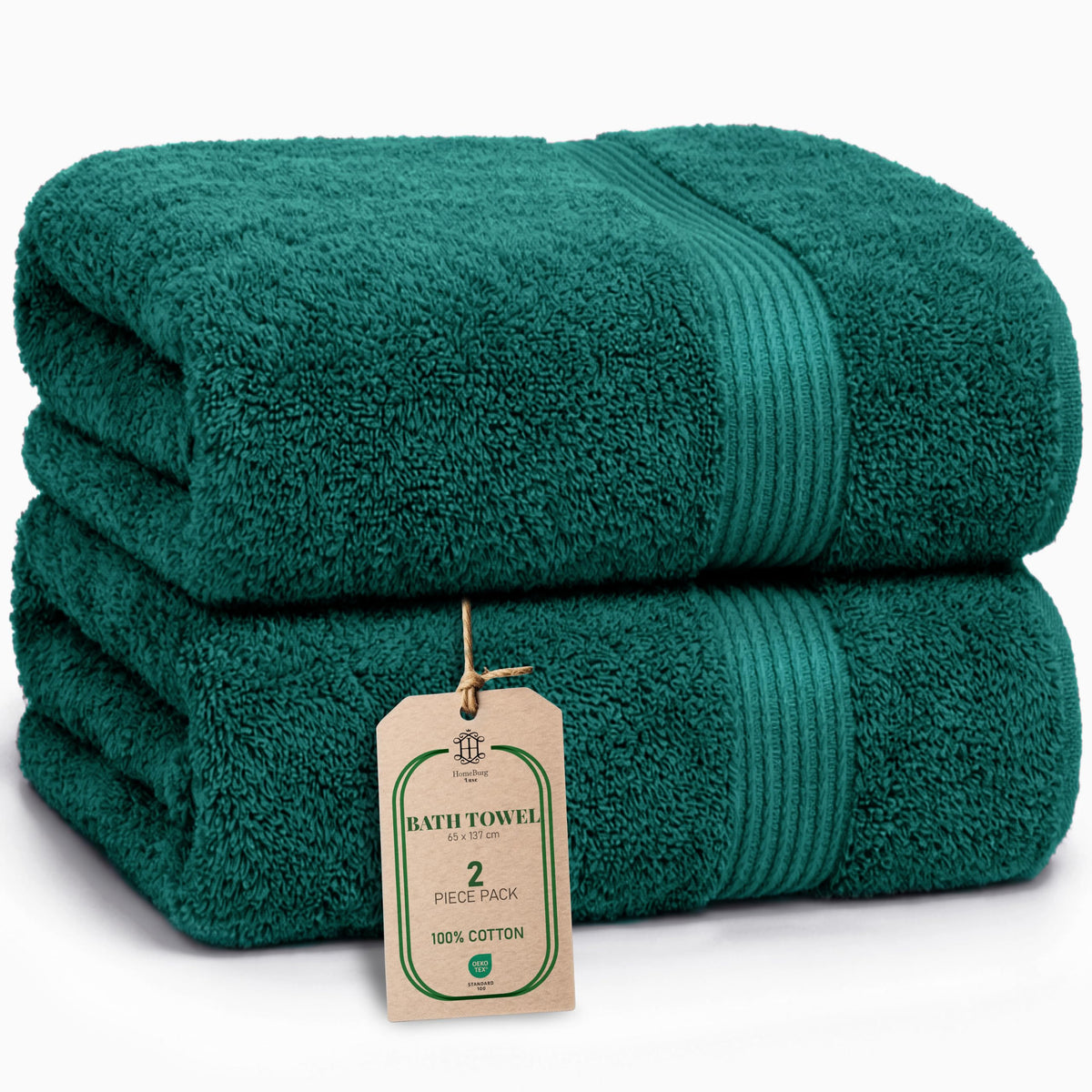 Luxe 2-Piece Bath Towel Set – Large Soft Cotton Towels, Absorbent, Durable & Skin-Friendly, Machine Washable, 27 x 54 in (Ice Blue)