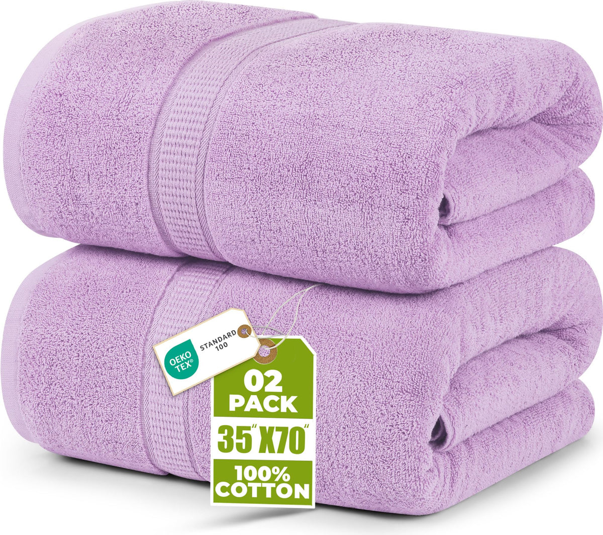 Utopia Towels Jumbo Bath Sheets, 2 Pack, 35x70 in, 600 GSM Cotton, White