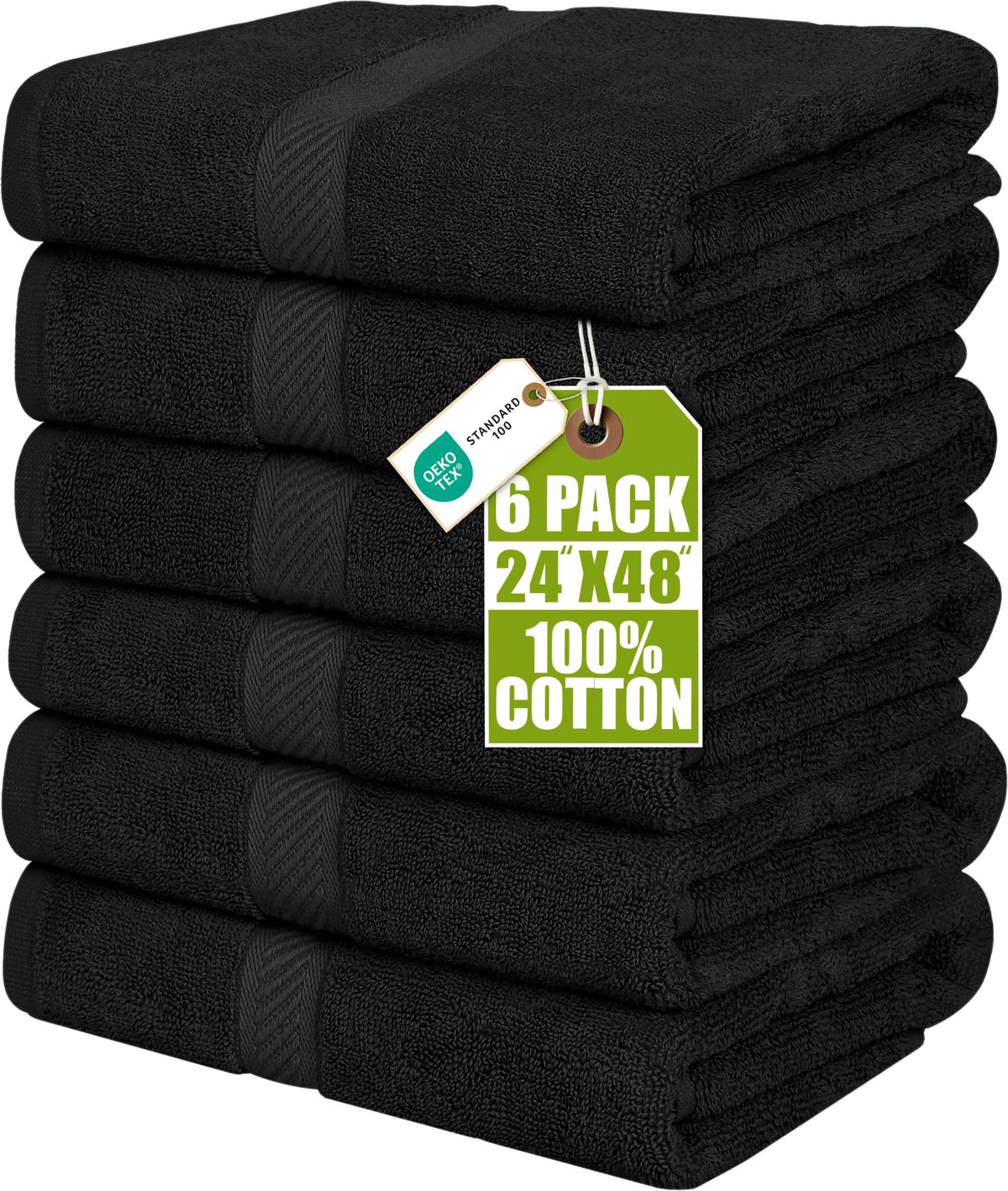 Utopia Towels 6 Pack Medium Bath Towels, 24x48 in, 500 GSM Cotton, Grey