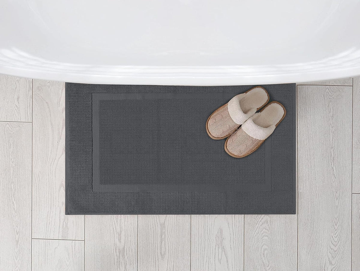 Utopia Towels Cotton Bath Mat, 21x34 in, 2 Pack, Grey