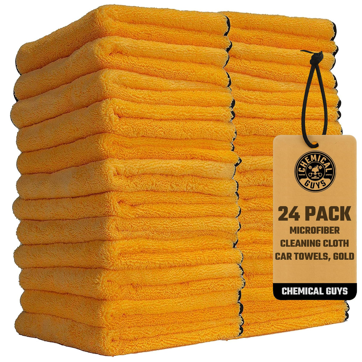 Chemical Guys, Professional Microfiber Towels, 16 x 16 in, Gold, 24 Pack