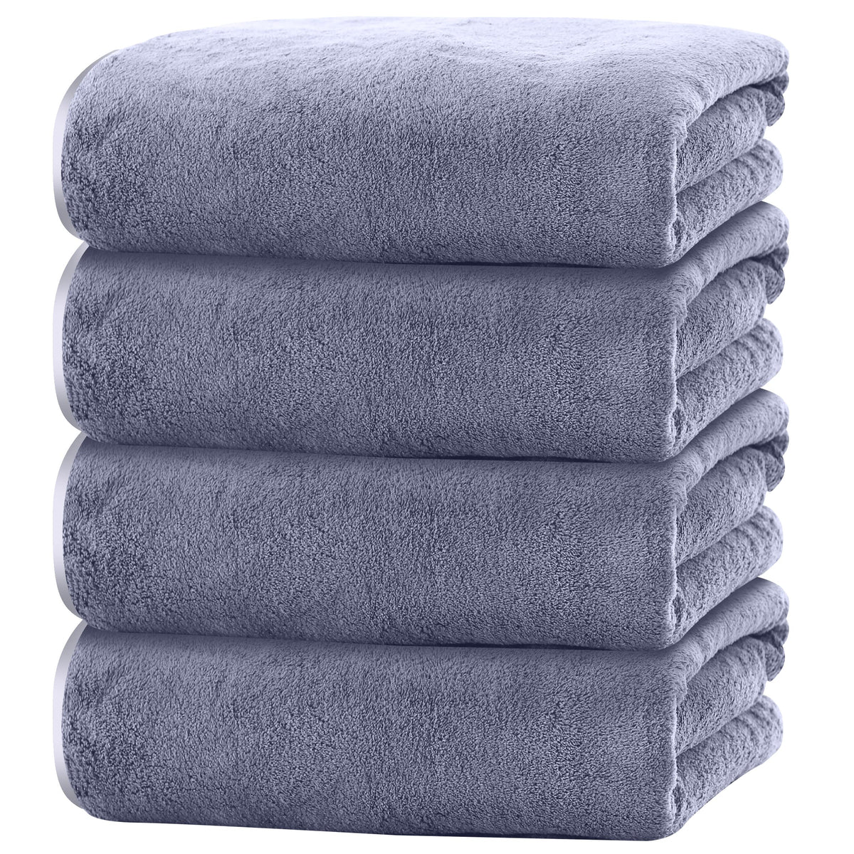 Cosy Family Microfiber 4 Pack Bath Towel Set, Lightweight and Quick Drying, Ultra Soft Highly Absorbent Towels for Bathroom, Gym, Hotel, Beach and Spa (White)
