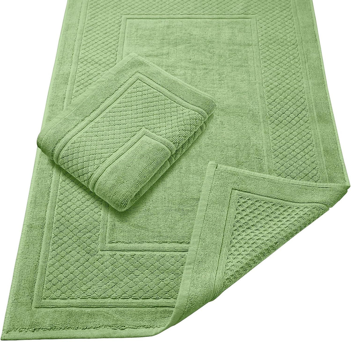 Avalon Towels Grey Bath Mat - 100% Cotton Set of 2 Absorbent Bathmat - Bathroom Mats Quick Dry Bath Mats for Bathrooms (22x34 Inches)