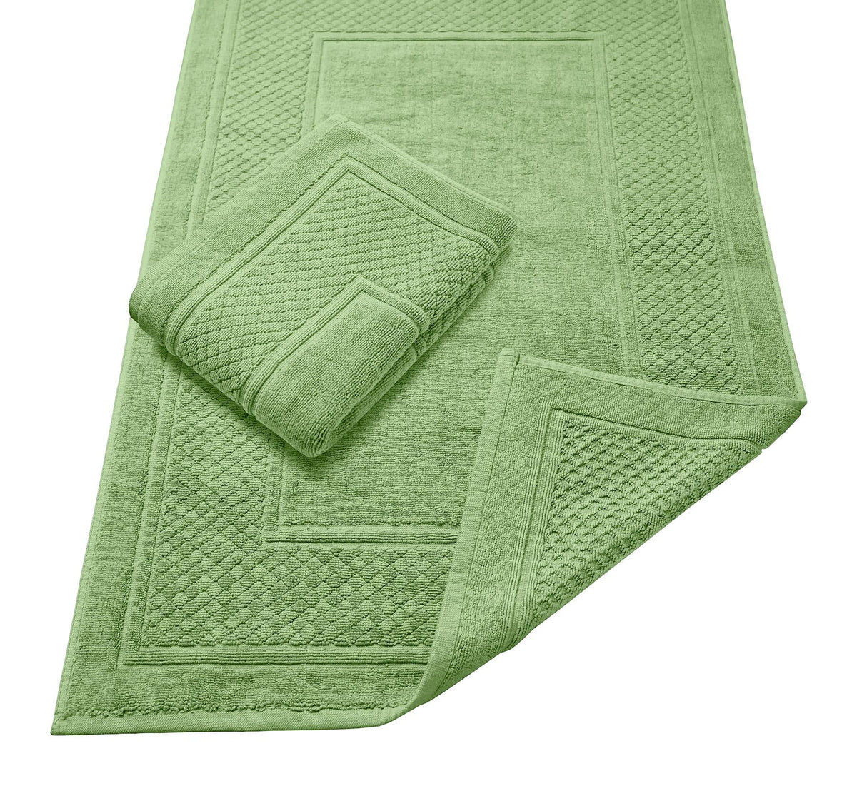 Avalon Towels Beige Bath Mat - 100% Cotton Set of 2 Absorbent Bathmat - Bathroom Mats Quick Dry Bath Mats for Bathrooms (22x34 Inches)