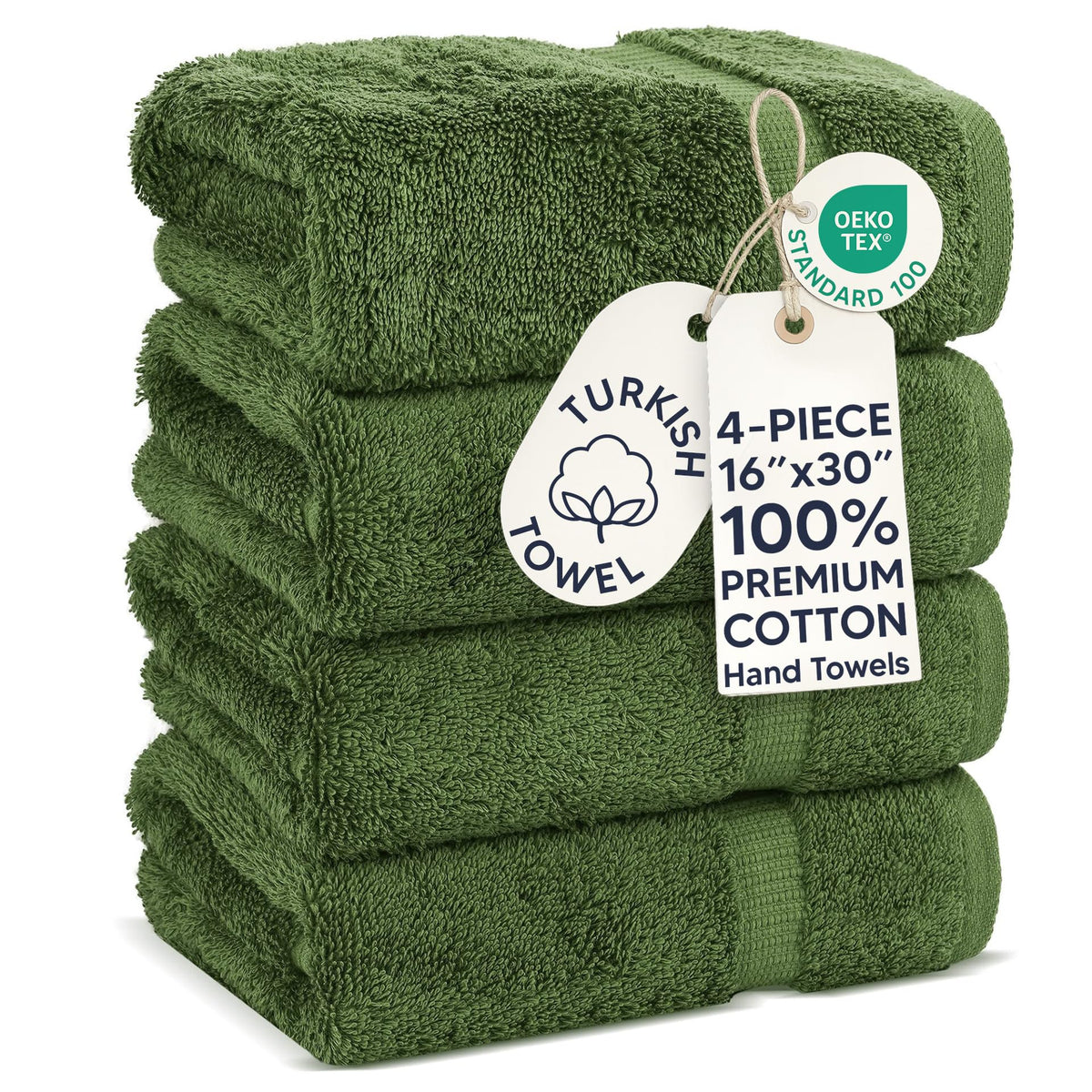 Chakir Turkish Linens 100% Cotton 4-Pack Bath Towels 27x54, Gray