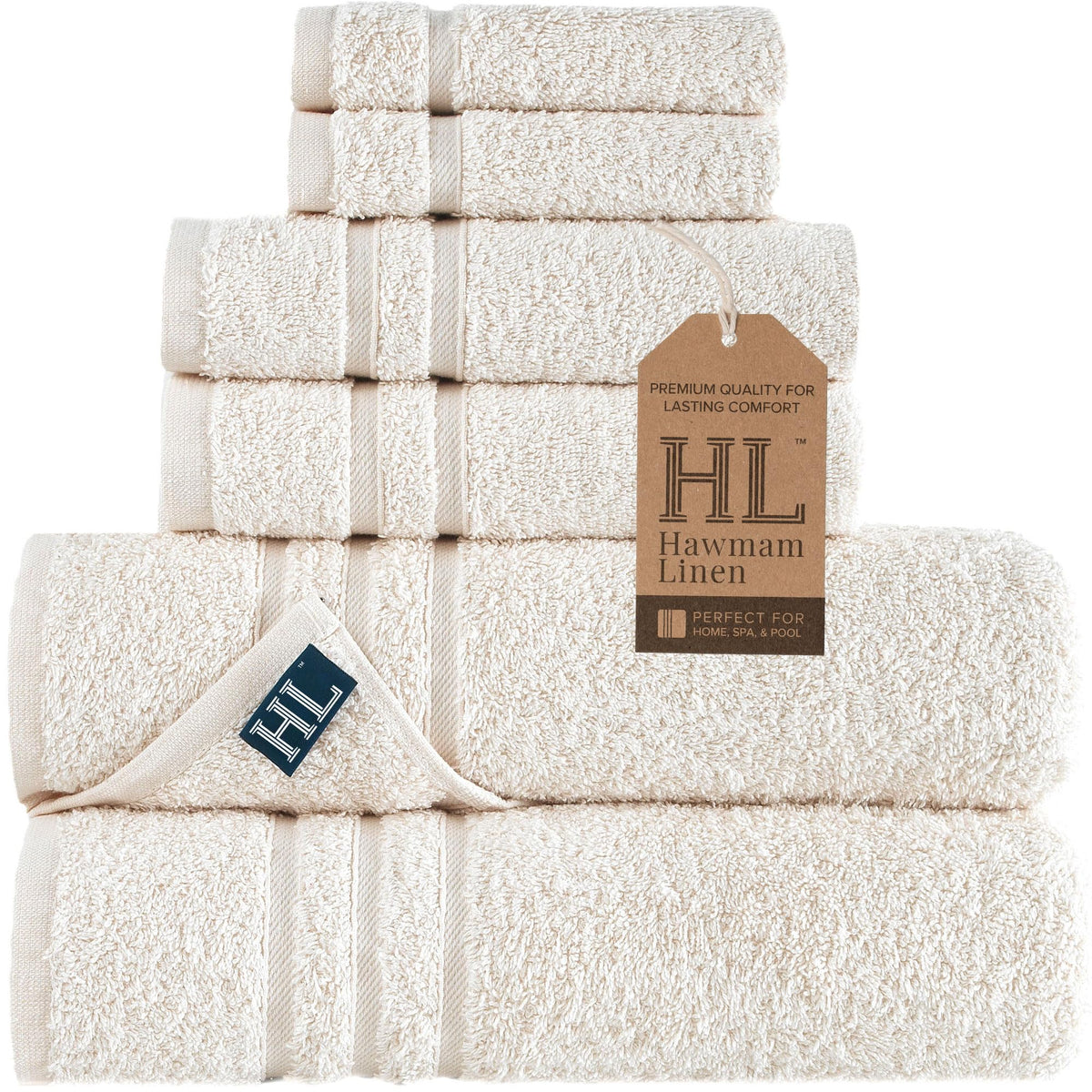 Hawmam Linen White Bath Towels 4 Pack 27 x 54 Inches 100% Turkish Cotton Soft Lightweight and Highly Absorbent Quick Drying Towels, Premium Quality Perfect for Daily Use