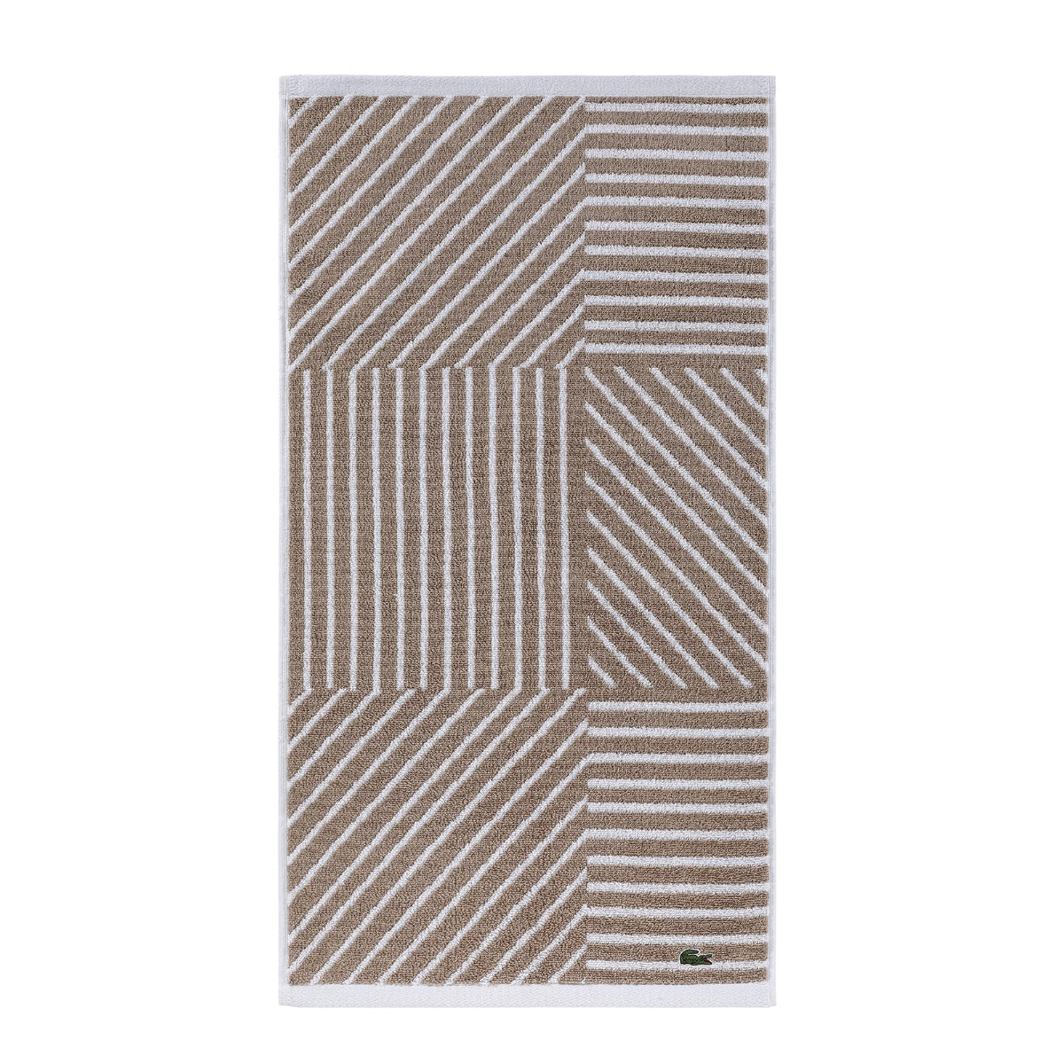 Lacoste Guethary Striped 100% Cotton Bath Towel, Meteorite, 30"x54"