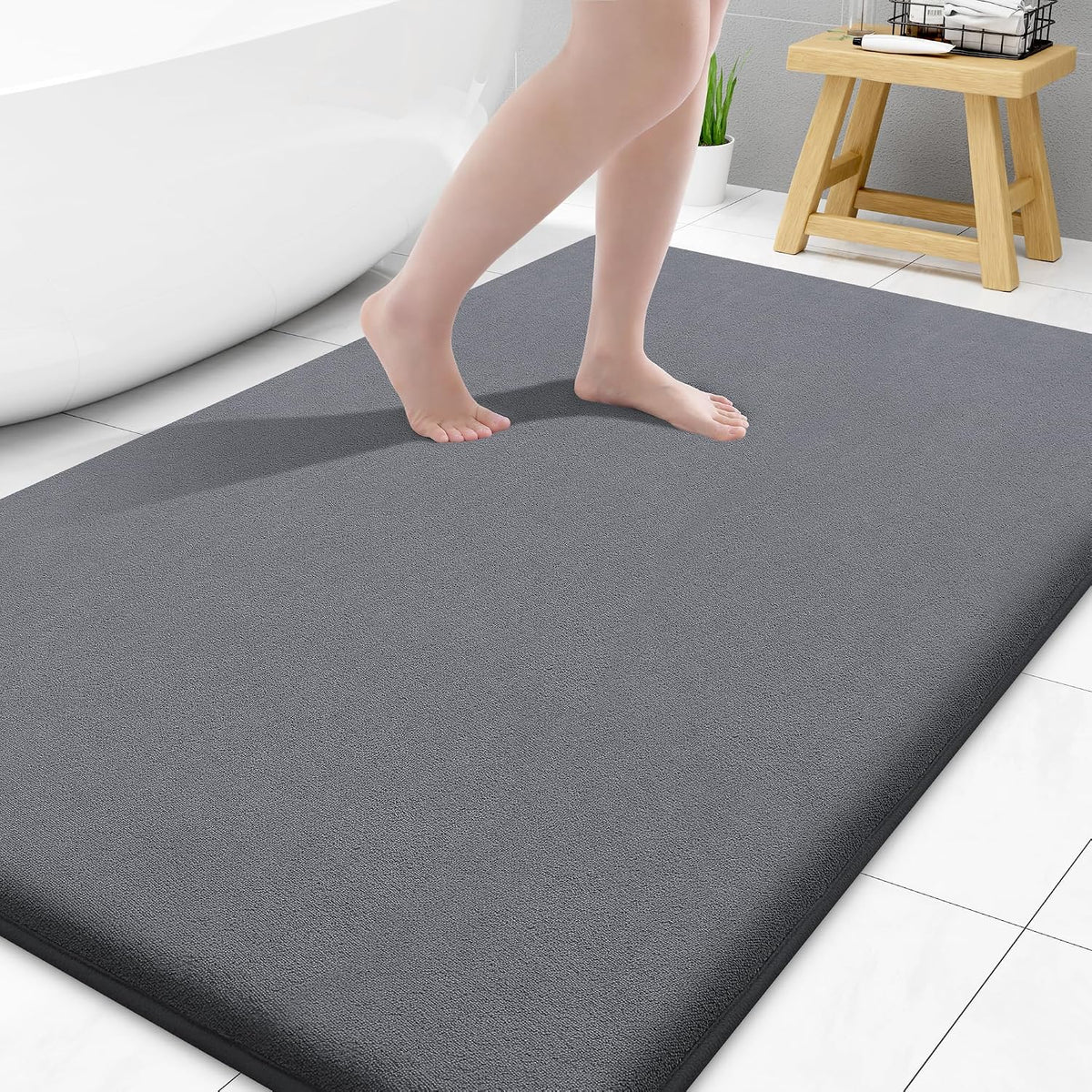 Smiry Memory Foam Bath Mat 30x20, Extra Soft and Absorbent Bathroom Rugs