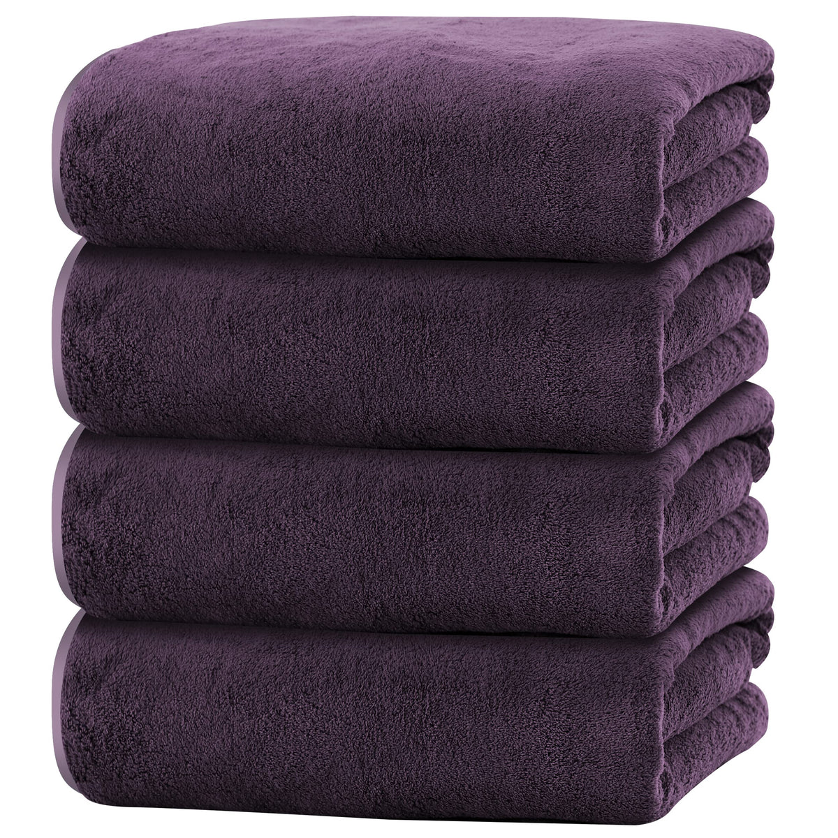 Cosy Family Microfiber 4 Pack Bath Towel Set, Lightweight and Quick Drying, Ultra Soft Highly Absorbent Towels for Bathroom, Gym, Hotel, Beach and Spa (White)