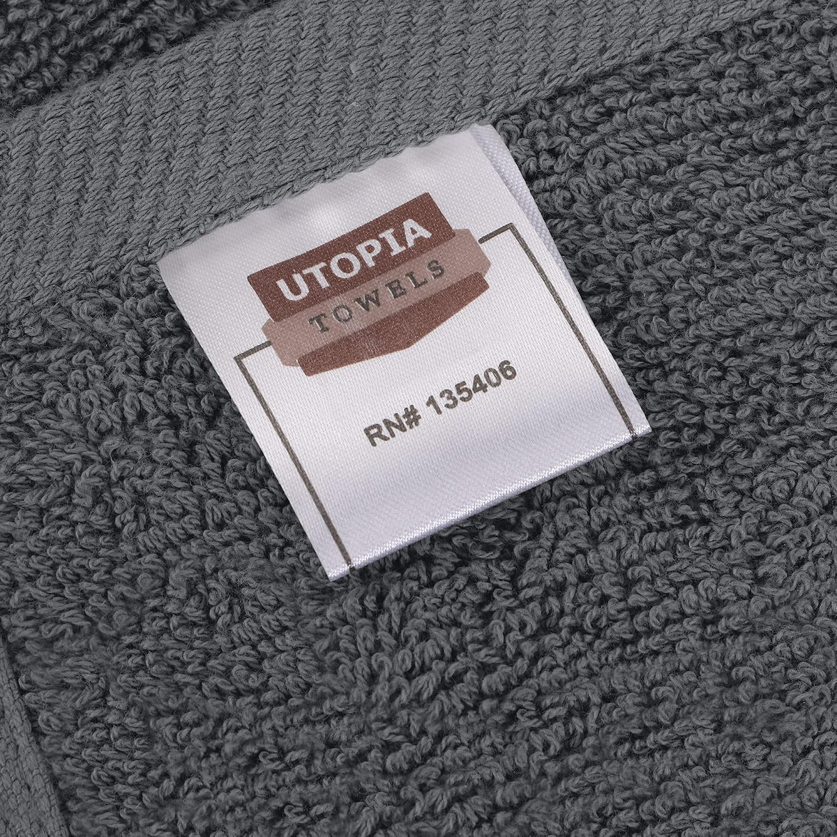 Utopia Towels 6 Pack Premium Hand Towels, 16x28 in, 600 GSM Cotton, Grey