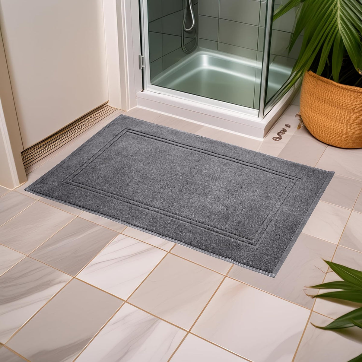 Tens Towels 2 Piece Bath Mats 20 x 32 Inches, Dark Grey