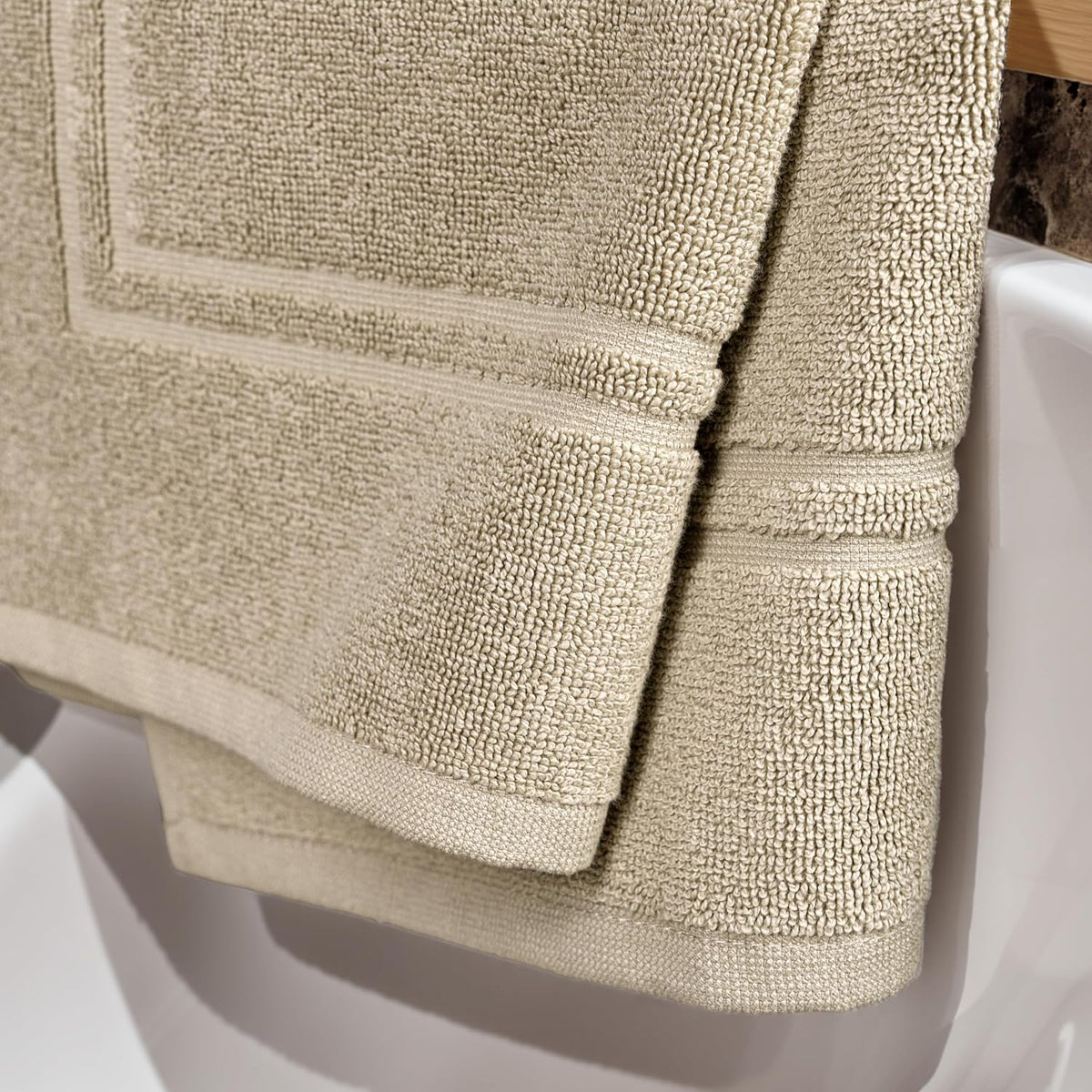 Tens Towels 2 Piece Bath Mats 20 x 32 Inches, Beige