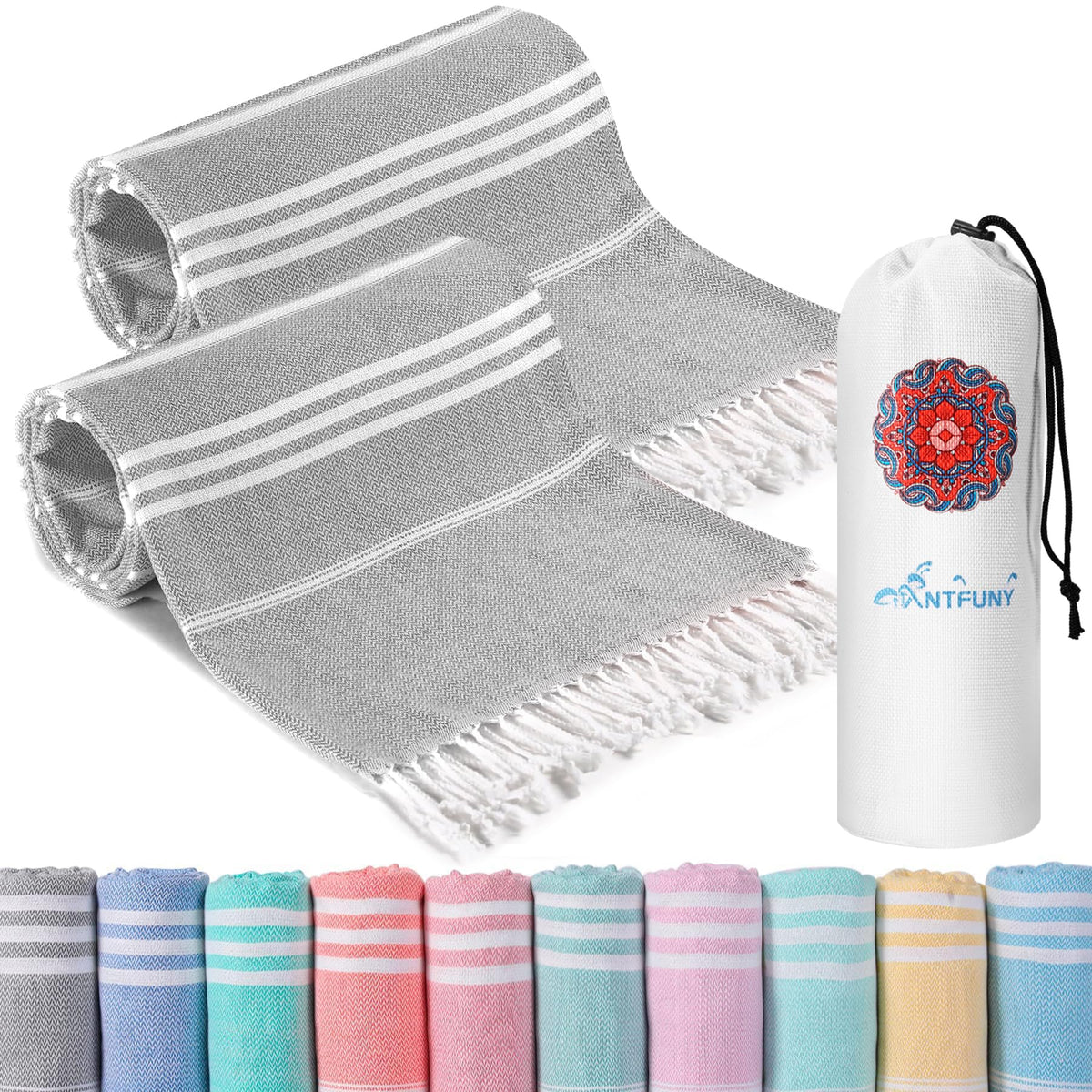Turkish Beach Towels Vacation Essentials Quick Dry Sand Free Soft Absorbent Adult Oversized Bath Pool Swim Long Towel Lightweight Thin Fast Drying Over The Chair Towel Sand Repellent Anti Yellow