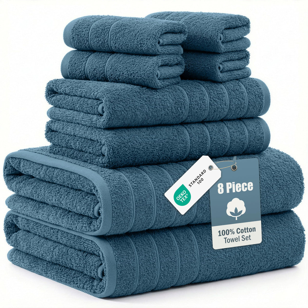 Casa Platino Large Bath Towel Set Absorbent Quick Dry 100% Cotton - White
