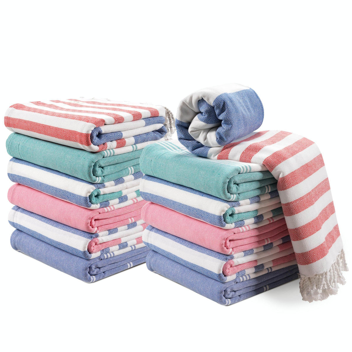 LANE LINEN Turkish Towels 6 Pcs, Beach Towels Oversized, Soft - Beach Party