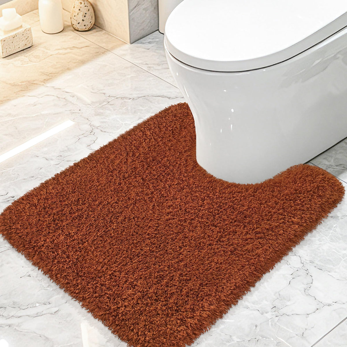 White Bathroom Rugs Non Slip 24"x16",Absorbent Bath Mat Quick Dry
