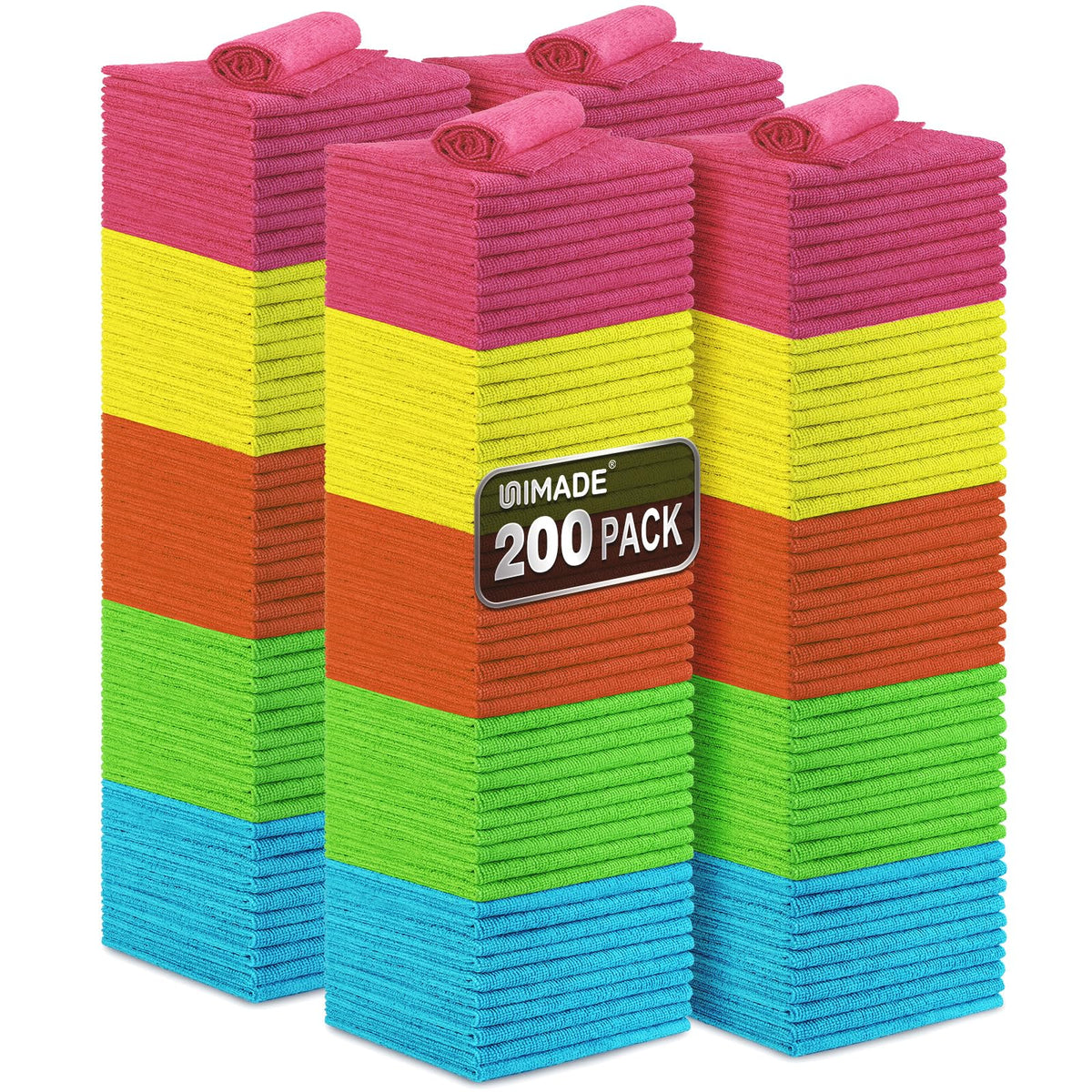 UNIMADE Shop Towels, 100 Pack Commercial Grade Work Rags Microfiber Towel