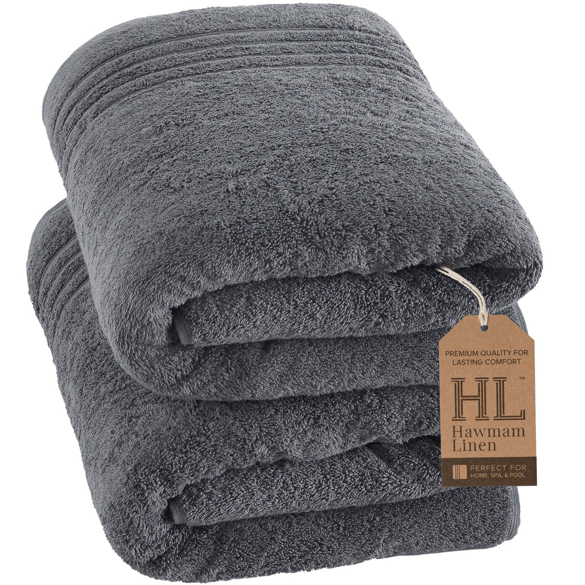 Hawmam Linen White Bath Towels 4 Pack 27 x 54 Inches 100% Turkish Cotton Soft Lightweight and Highly Absorbent Quick Drying Towels, Premium Quality Perfect for Daily Use
