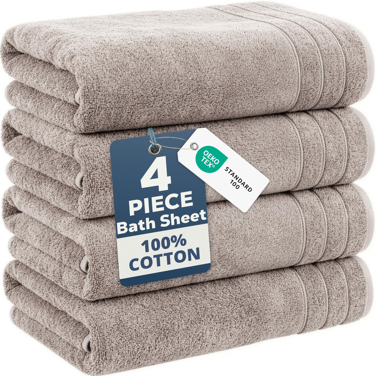 Casa Platino Bath Towels 100% Cotton 2 Piece Soft Absorbent - White