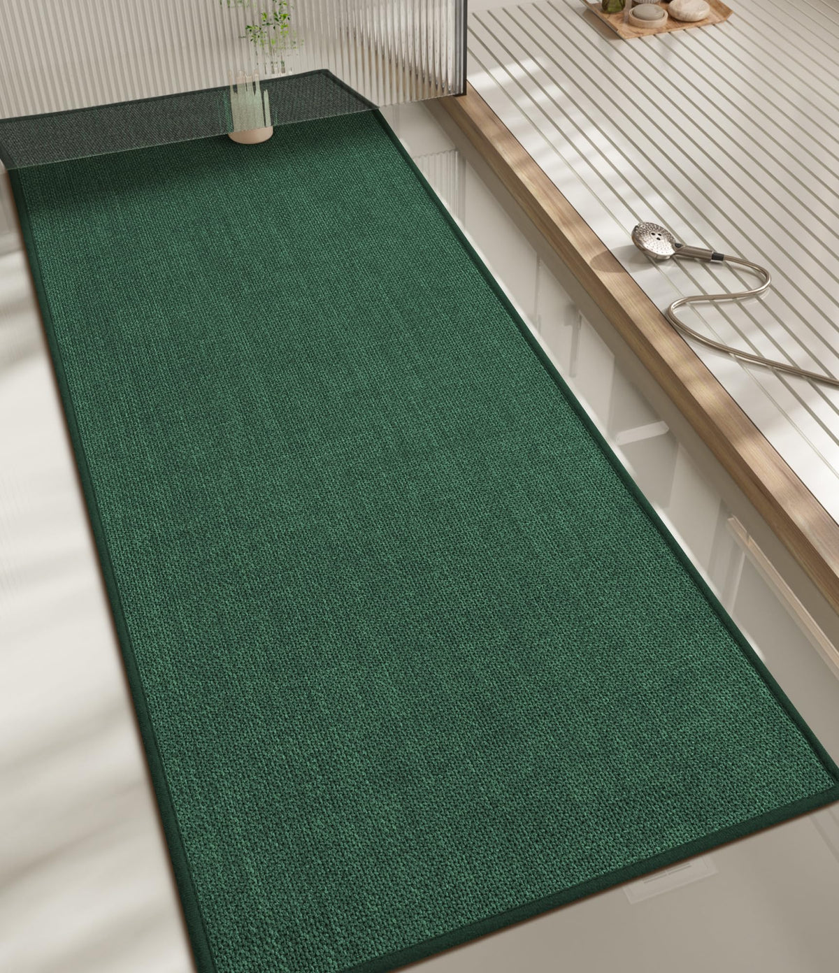 chakme Bathroom Rugs Mat 24x17, Ultra Thin Non Slip Bath Mat Small Quick Dry Absorbent Bath Mat for Bathroom Floor, (Dark Beige, 24"x17")