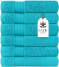 HERCULEAN Premium Bath Towels 24 x 48 Pack of 6 | Quick Dry and Highly Absorbent | 100% Cotton Terry Towels for Bathroom - Perfect for Shower - Pool and Spa - Luxury Soft Towels - Charcoal Grey