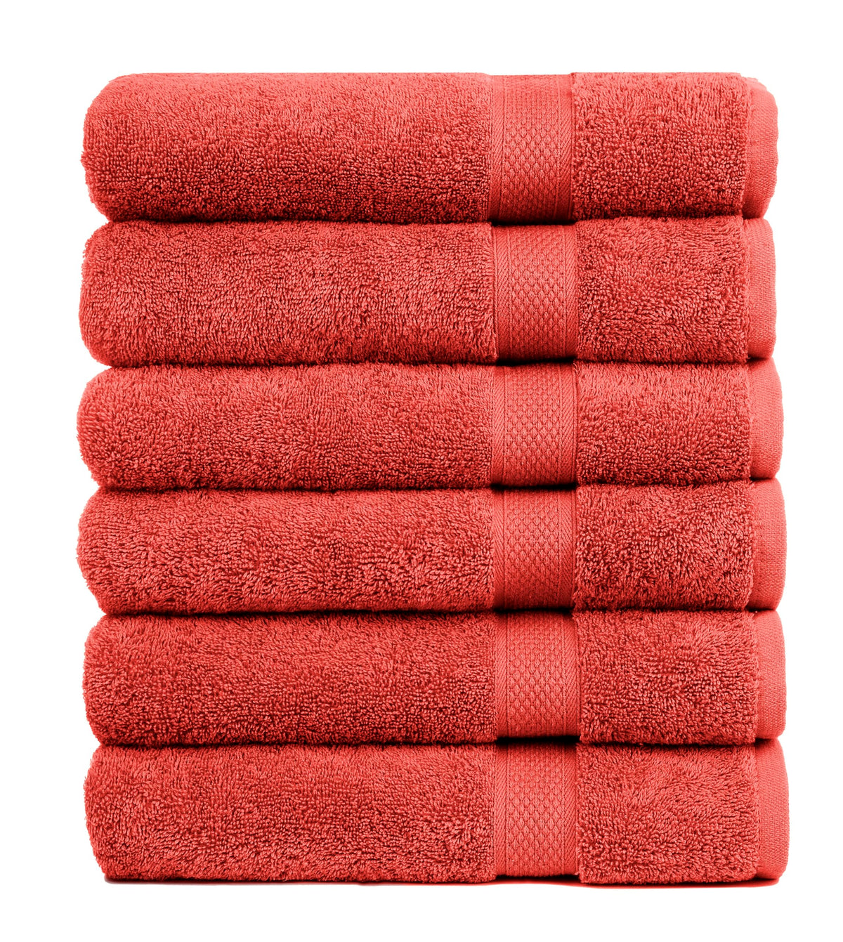 Pleasant Home Bath Towels Set of 6 (24” x 50”) 100% Cotton, Gray